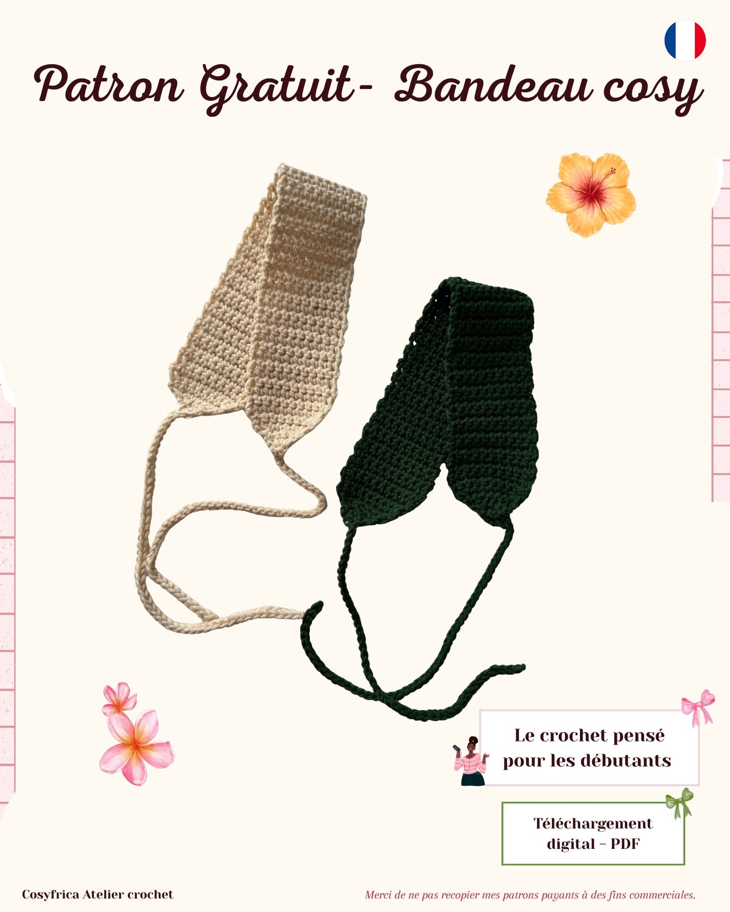 Patron Gratuit - Bandeau Cosy
